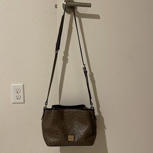 Dooney & Bourke small ostrich leather adjustable strap crossbody/shoulder bag